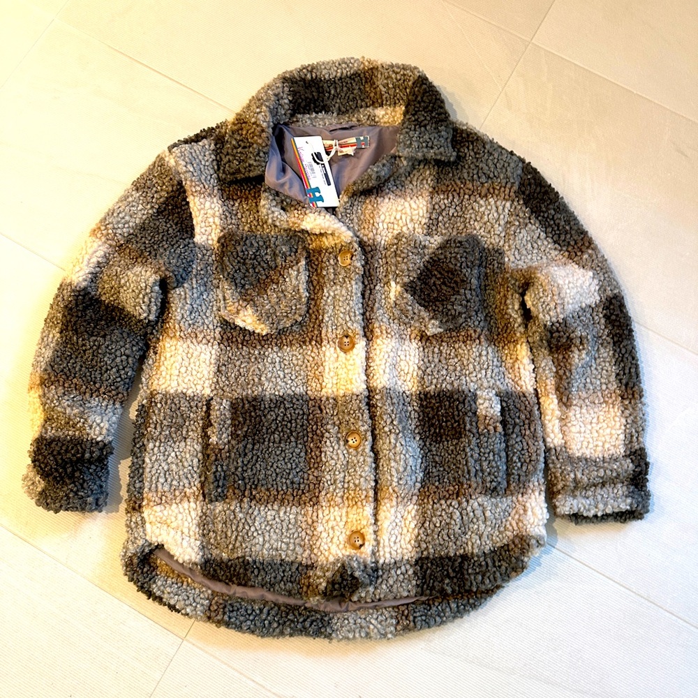 Vintage Havana Sherpa jacket - plaid